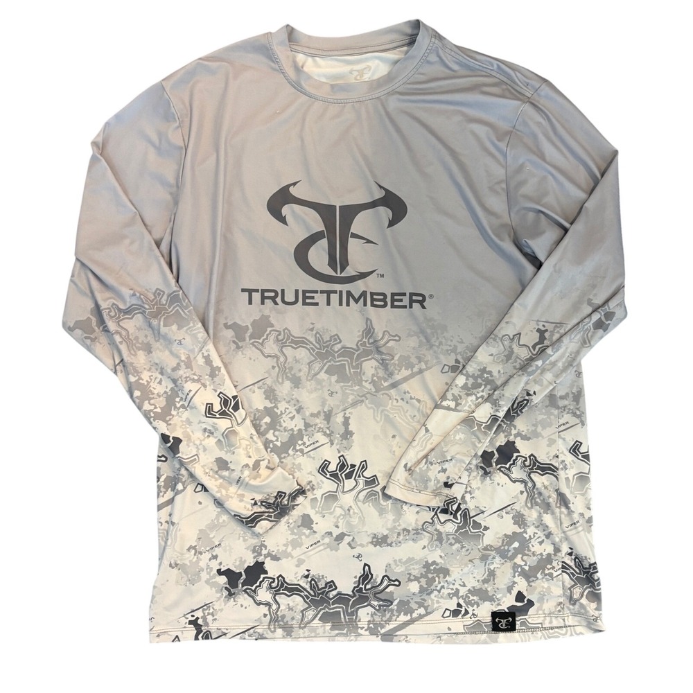 TrueTimber Mens Viper Urban Camo Long Sleeve Performance Shirt Gray Medium